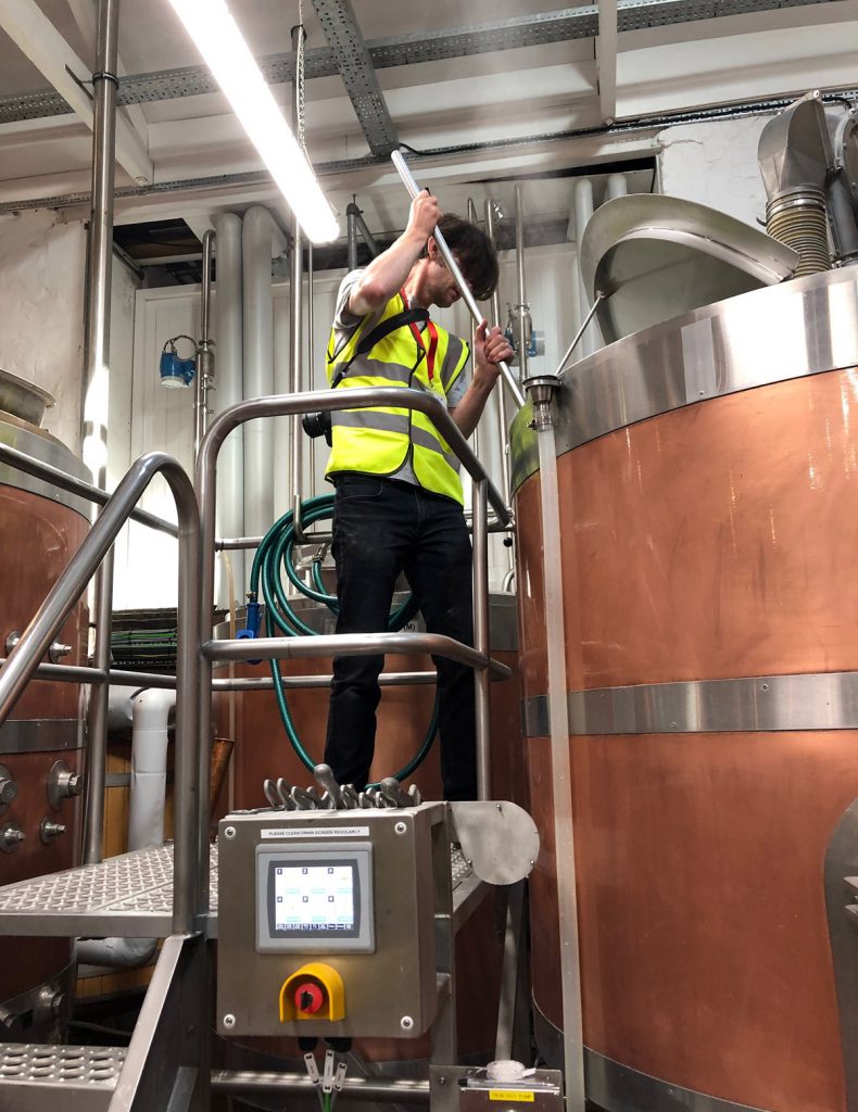 Cleaning out mash